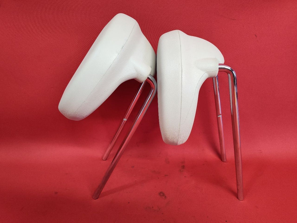 2012-2019 Fiat 500 REAR Left Right Seat Headrest Set AJ -WD Avorio Ivory White
