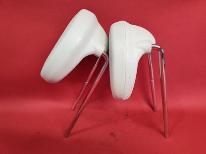 2012-2019 Fiat 500 REAR Left Right Seat Headrest Set AJ -WD Avorio Ivory White