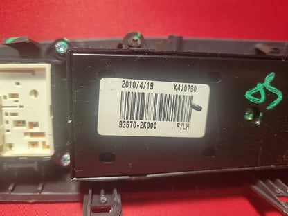 2010 - 2013 Kia Soul Driver Left Master Window Mirror Switch W/ Trim 93570-2K000