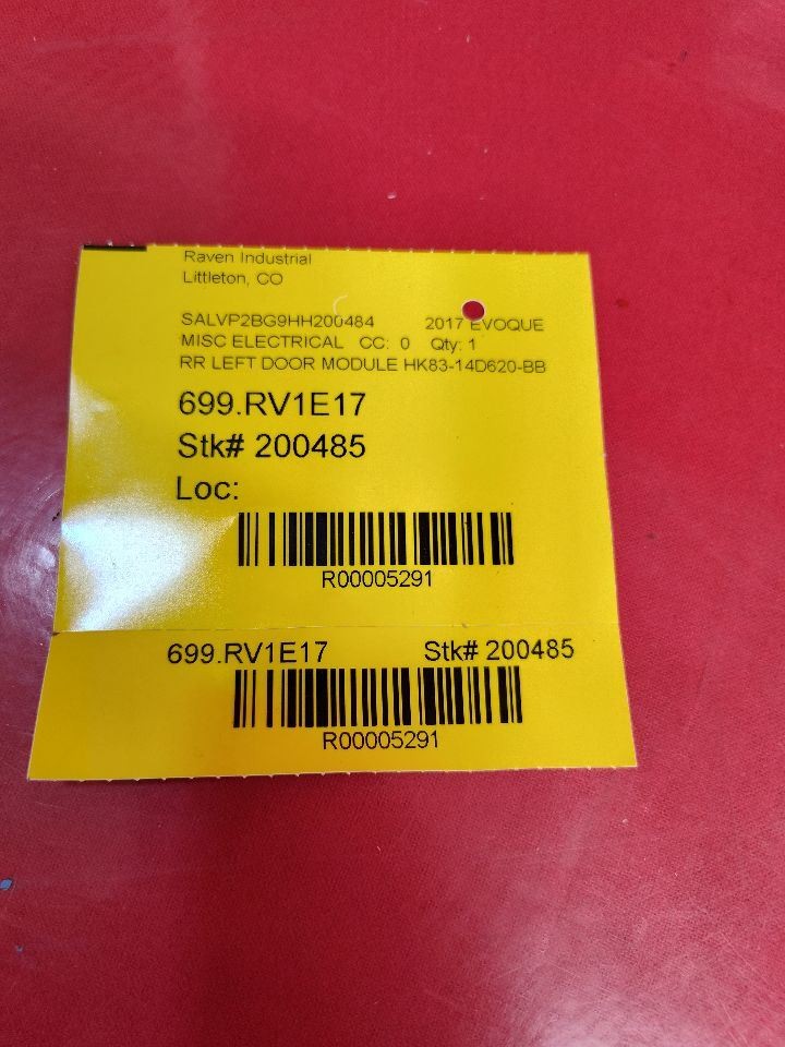 16-17 Land Rover Discovery / Evoque REAR LEFT DRIVER Door Control Module
