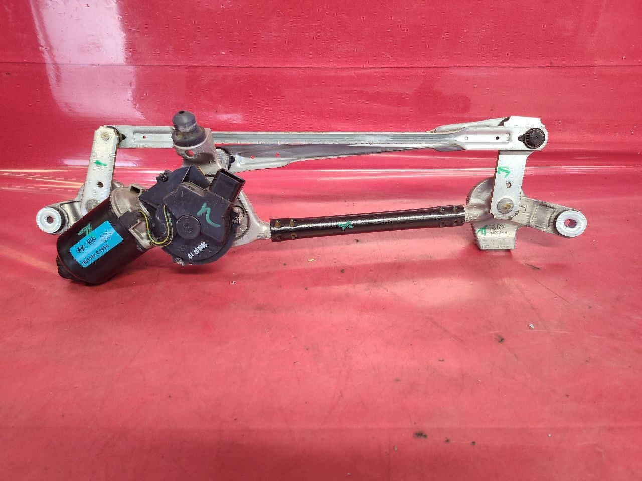 2019-2024 Kia Forte Front Windshield Wiper Transmission Linkage w/ Motor - 68k