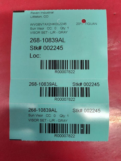 2009-2017 VW Volkswagen Tiguan Sun Visor Shade Set GREY Germany Built Vin1 W