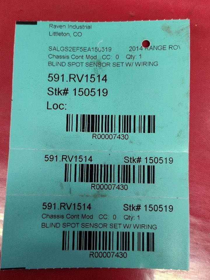 2014-2016 Range Rover REAR Bumper Blind Spot Detection Warning Sensors + Harness