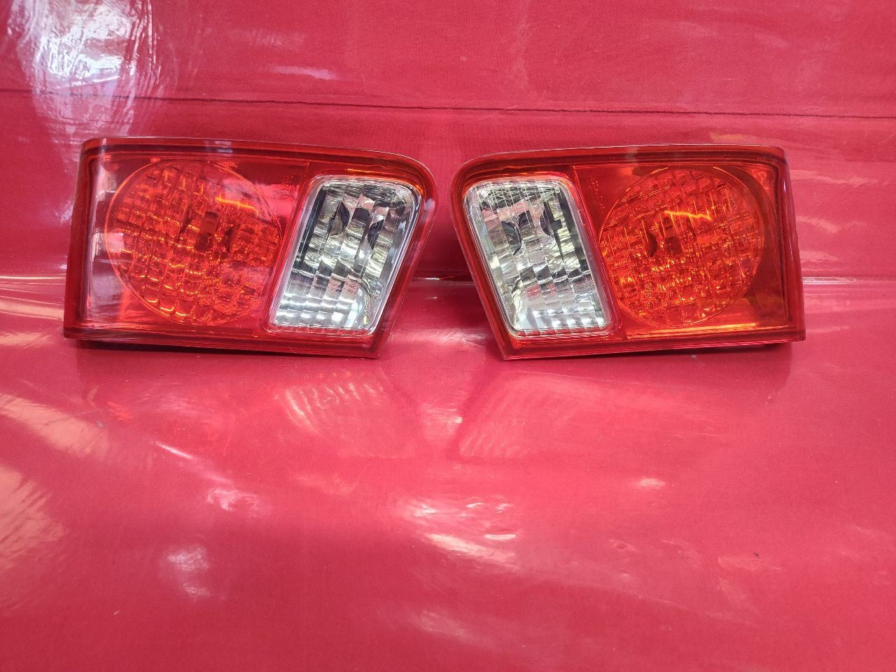 01-02 Honda Civic Coupe Deck Trunk Mounted Tail Light Lamps SET w/ Bulbs