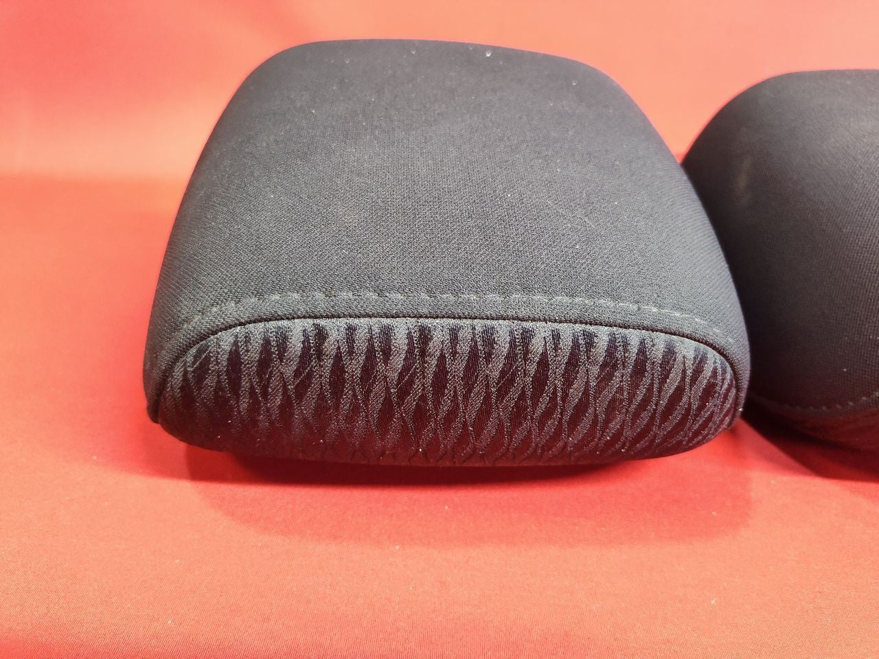 2011 2012 Subaru Outback / Legacy FRONT Seat Headrest Set Black Patterned Cloth