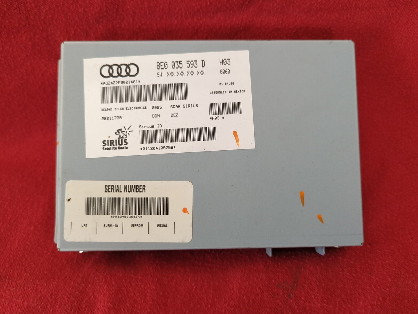 Volkswagen VW Audi Sirius XM Radio Audio Satellite Control Unit 8E0-035-593-D