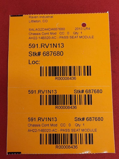 2012 2013 Land Rover LR4 Front Passenger Seat Occupancy Weight Sensor Module