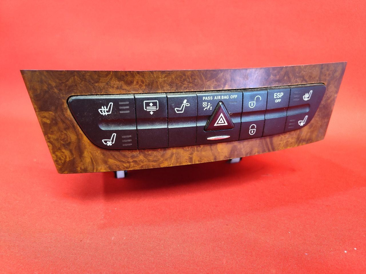 2003-2011 Mercedes-Benz C-Class E-Class Hazard Heated Seat Switches w/ Woodgrain
