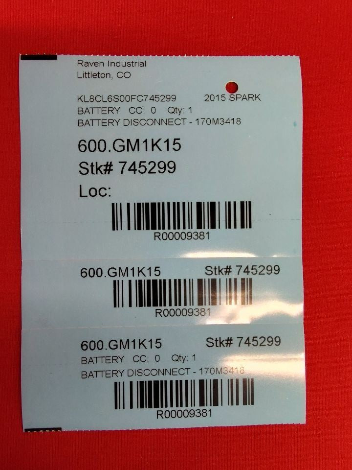 2014-2016 Chevy Chevrolet Spark EV High Voltage Battery Disconnect Fuse 13583086