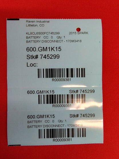 2014-2016 Chevy Chevrolet Spark EV High Voltage Battery Disconnect Fuse 13583086