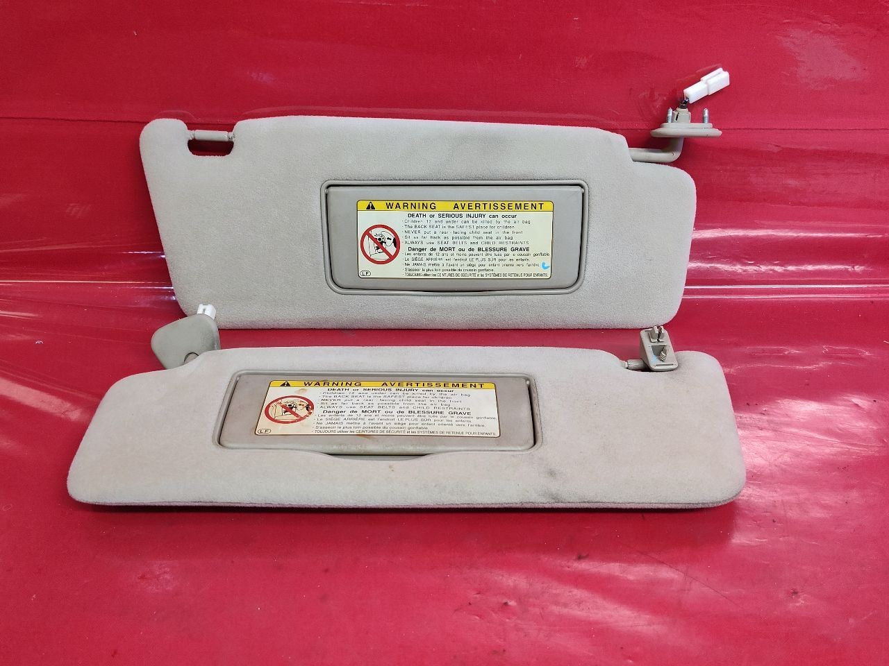 2003 Lexus RX300 RX 300 Sun Visor Shade Set w/ Garage Door Opener Buttons Ivory