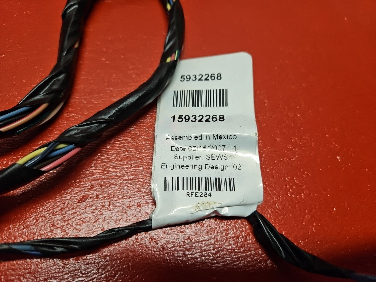 2008 - 2011 Cadillac DTS FRONT RIGHT PASSENGER Door Wiring Harness 15932268