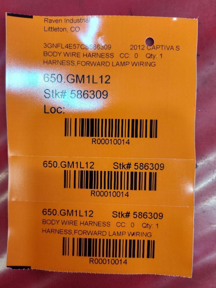 2012 Chevrolet Chevy Captiva Sport Front Headlight Lamp Wiring Harness 22923528