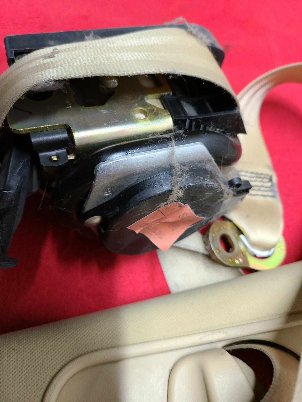 2002 - 2005 VW Passat Seat Belt Front Seat Left / Driver Retractor - Tan W/ Trim