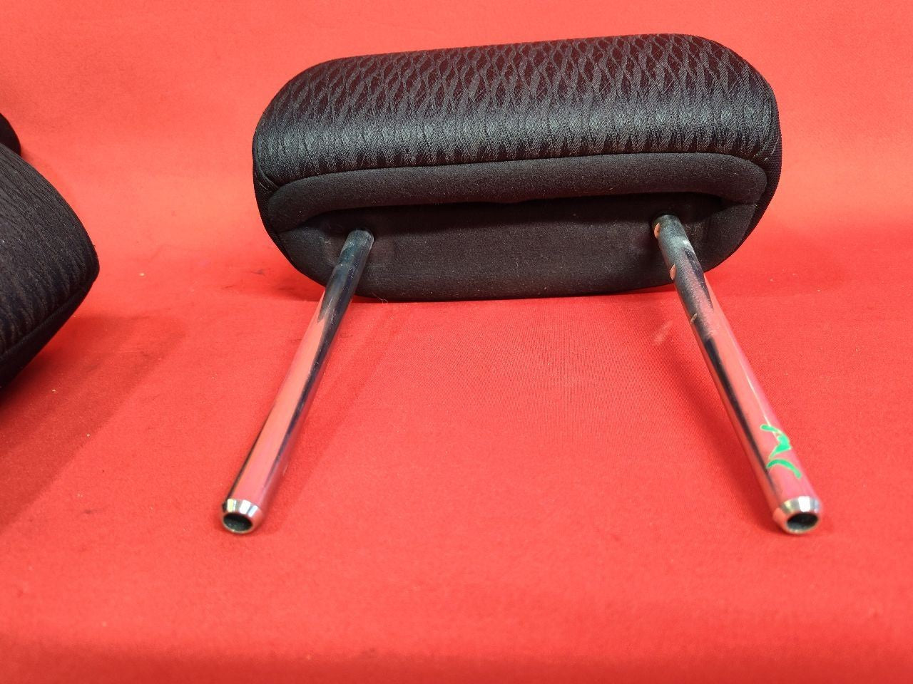 2010-2012 Subaru Outback / Legacy REAR Seat Headrest Set Black Patterned Cloth