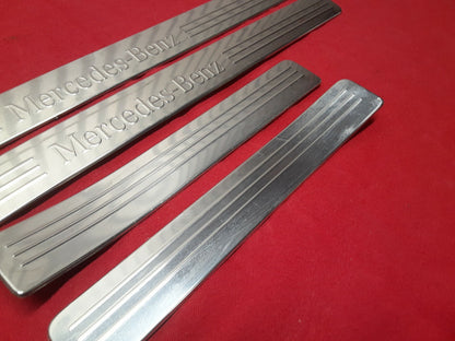 2008 - 2014 Mercedes C-Class GLK Silver Chrome Floorboard Scuff Plate Full SET