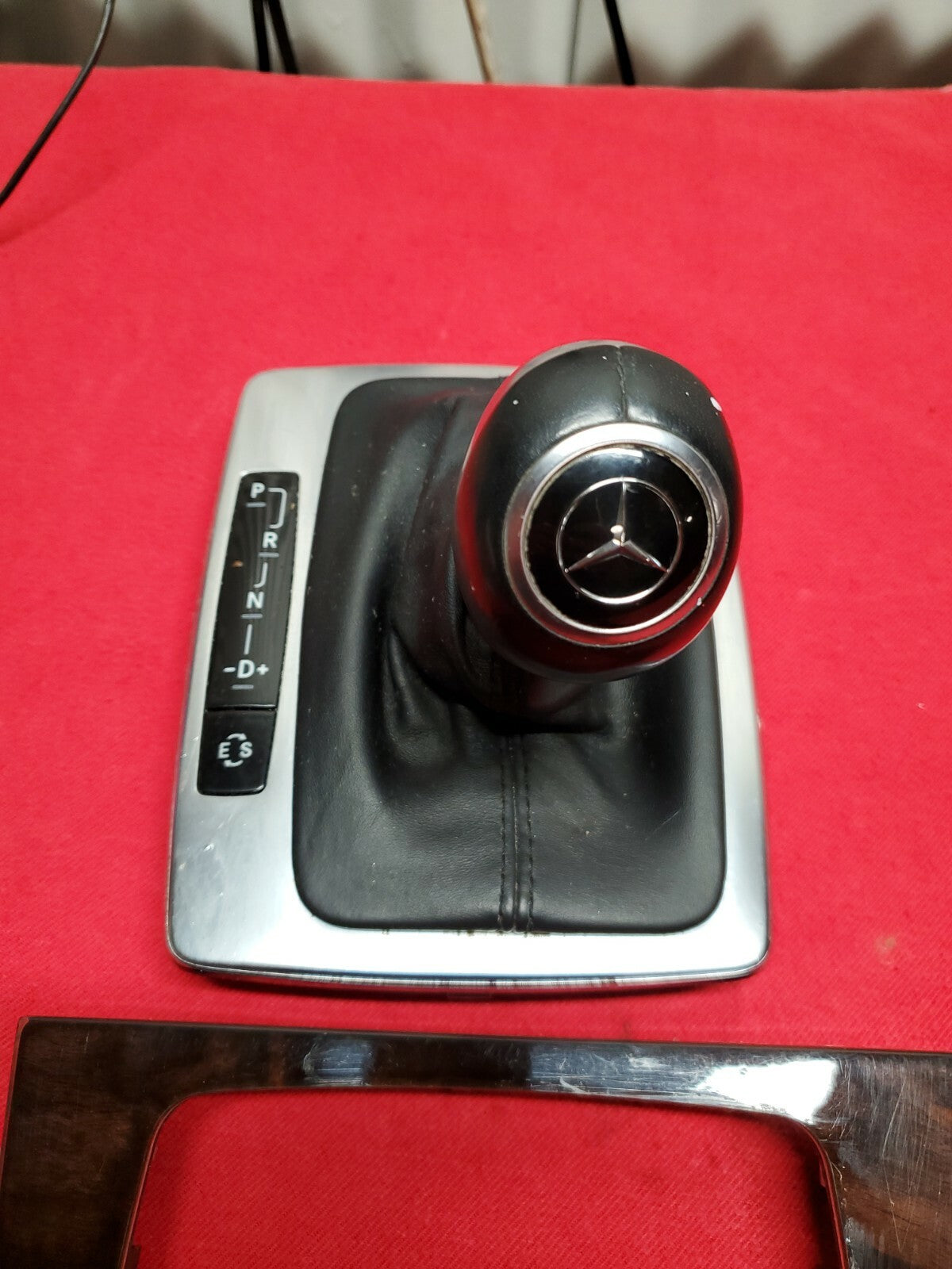 2012 2013 2014 Mercedes Leather Boot Shift Knob & Trim Bezel Wood Grain