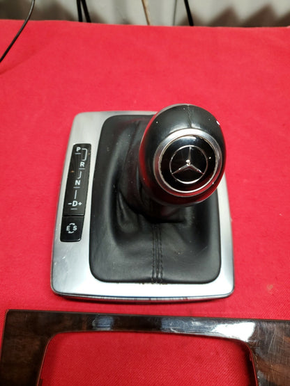 2012 2013 2014 Mercedes Leather Boot Shift Knob & Trim Bezel Wood Grain