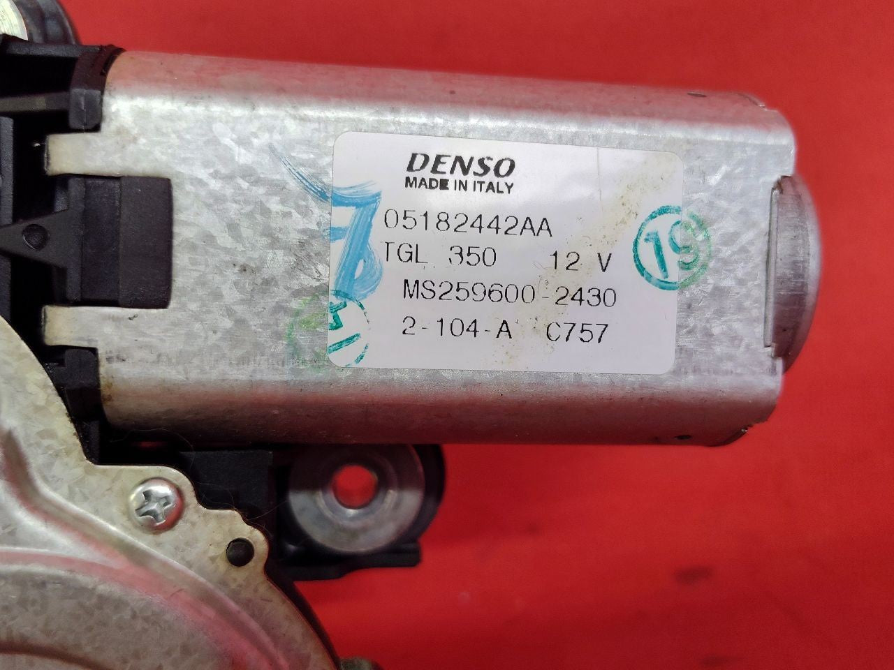 2012 Fiat 500 REAR Tailgate Hatch Liftgate Glass Wiper Motor Actuator
