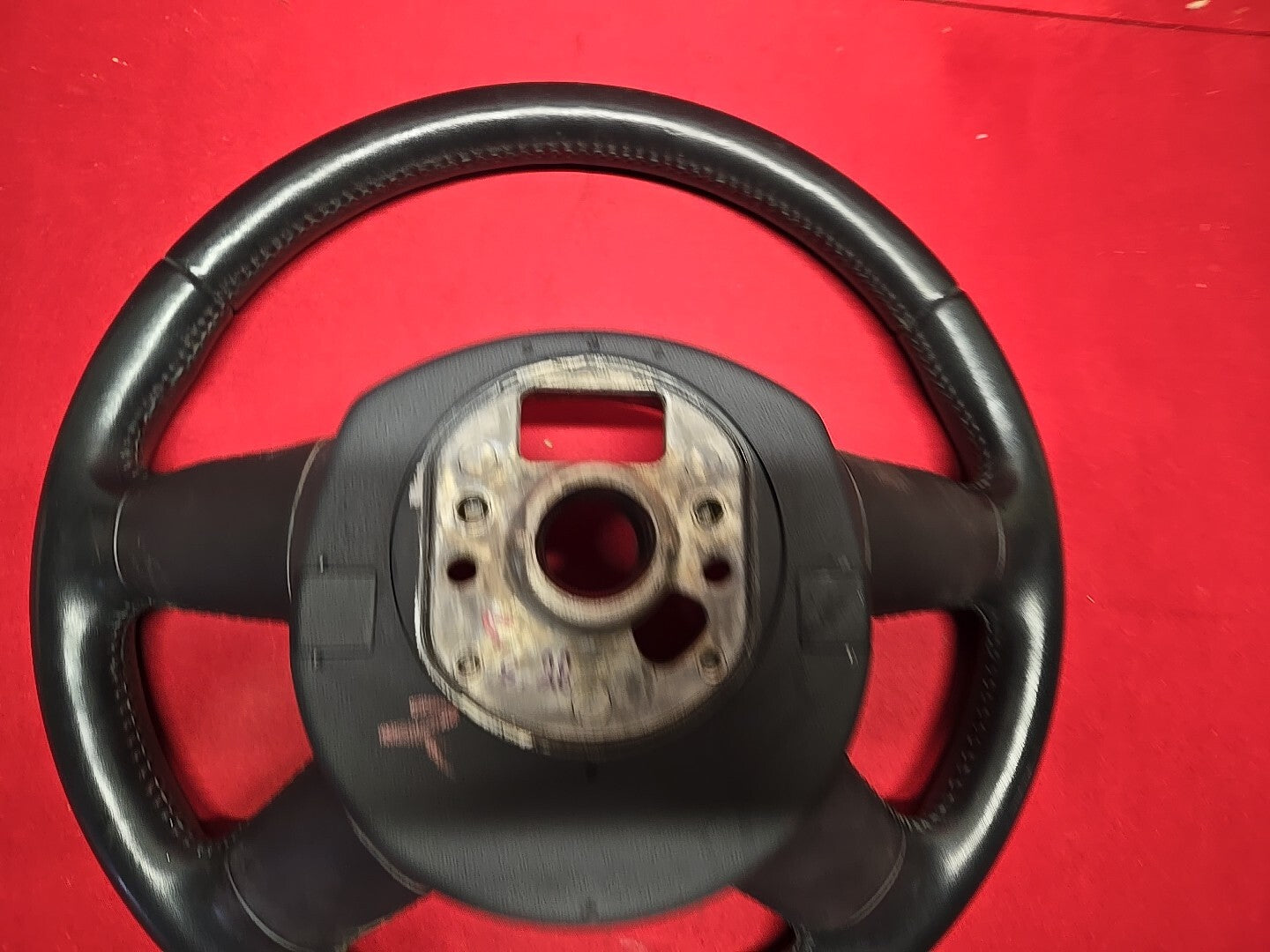 2007 - 2012 Audi A4 S4 Black Leather Standard 4 Spoke Steering Wheel w/ Cruise