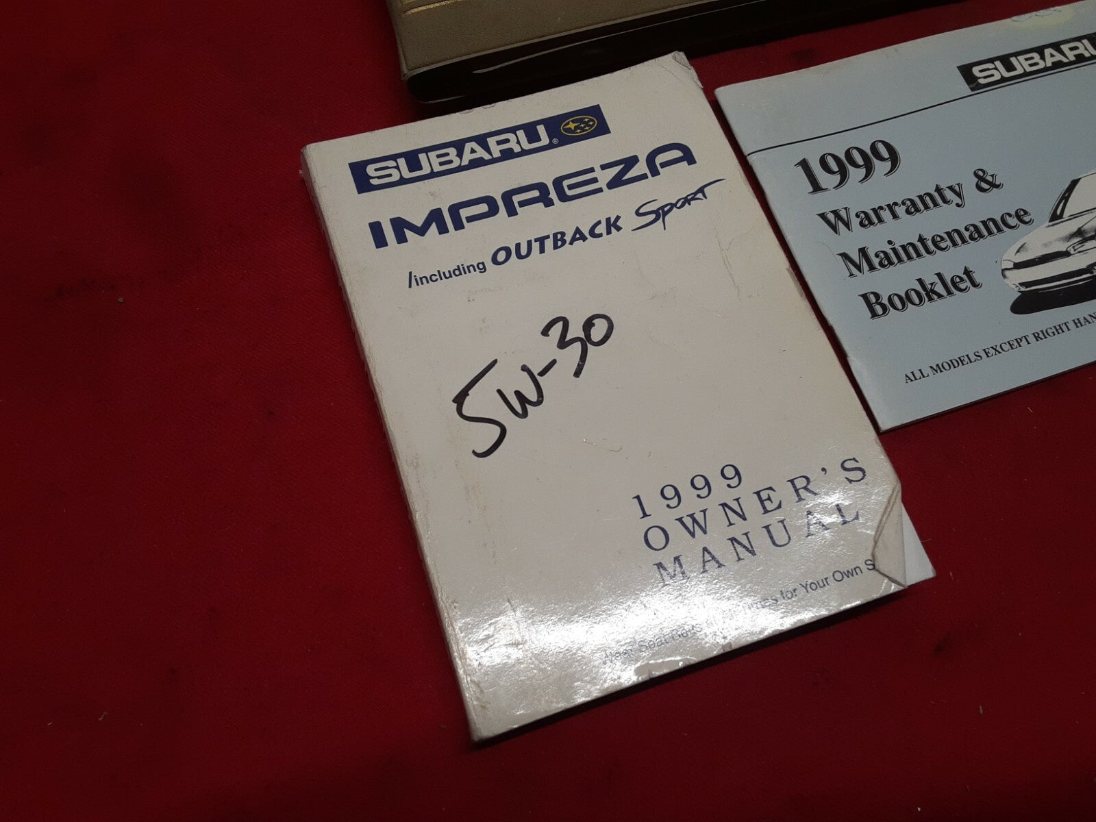 1999 Subaru Outback SPORT Gold / Tan Case Owner Manual w/ Maintenance Booklet