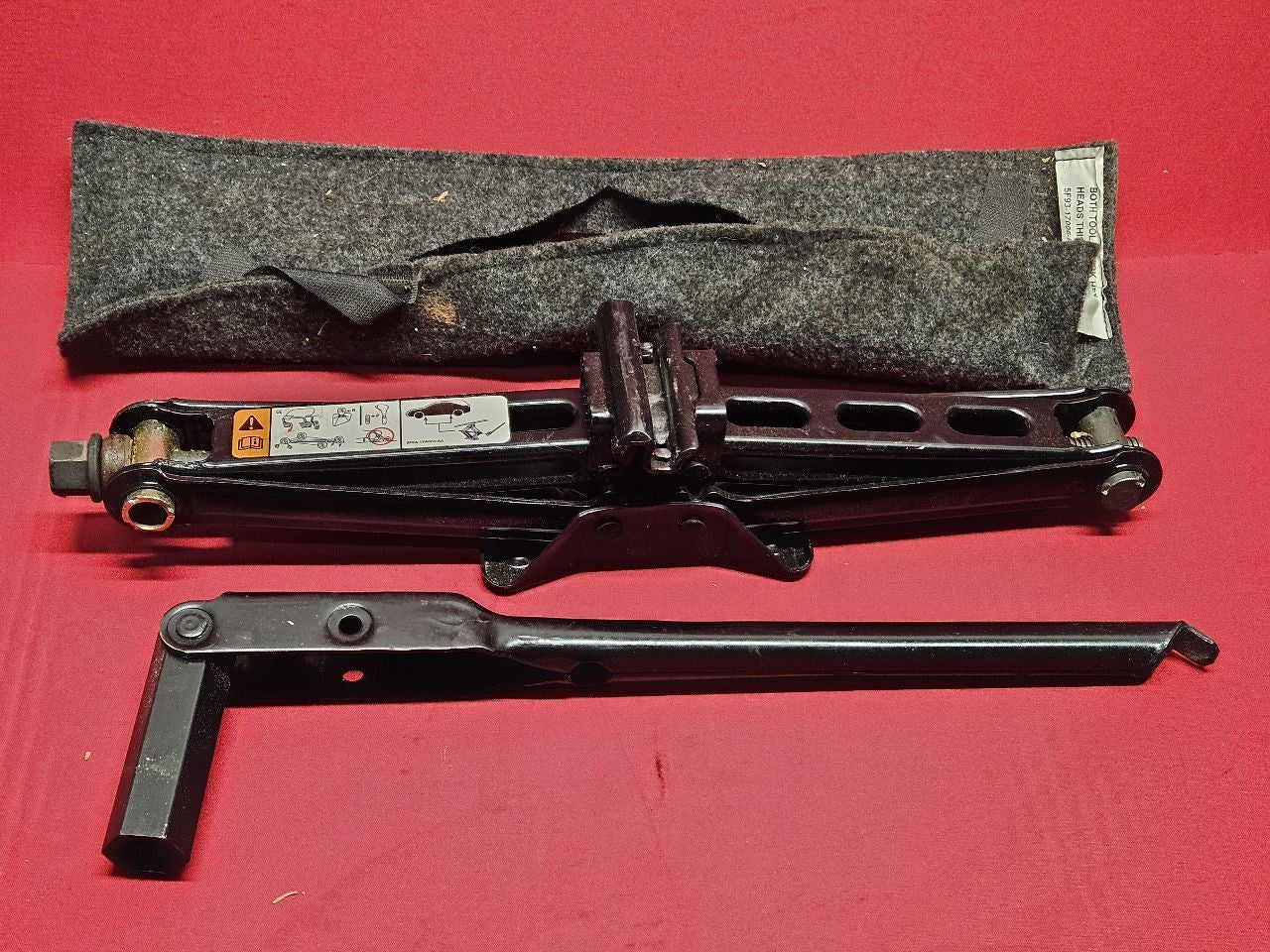 2005-2008 Ford Mercury Emergency Spare Tire Scissor Jack Lug Wrench Bag Set