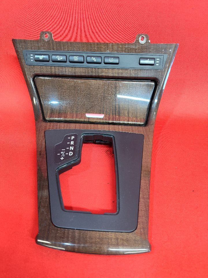 2004-2006 BMW X3 Center Console A/T Shifter Trim Bezel Maronan Dunkel Woodgrain