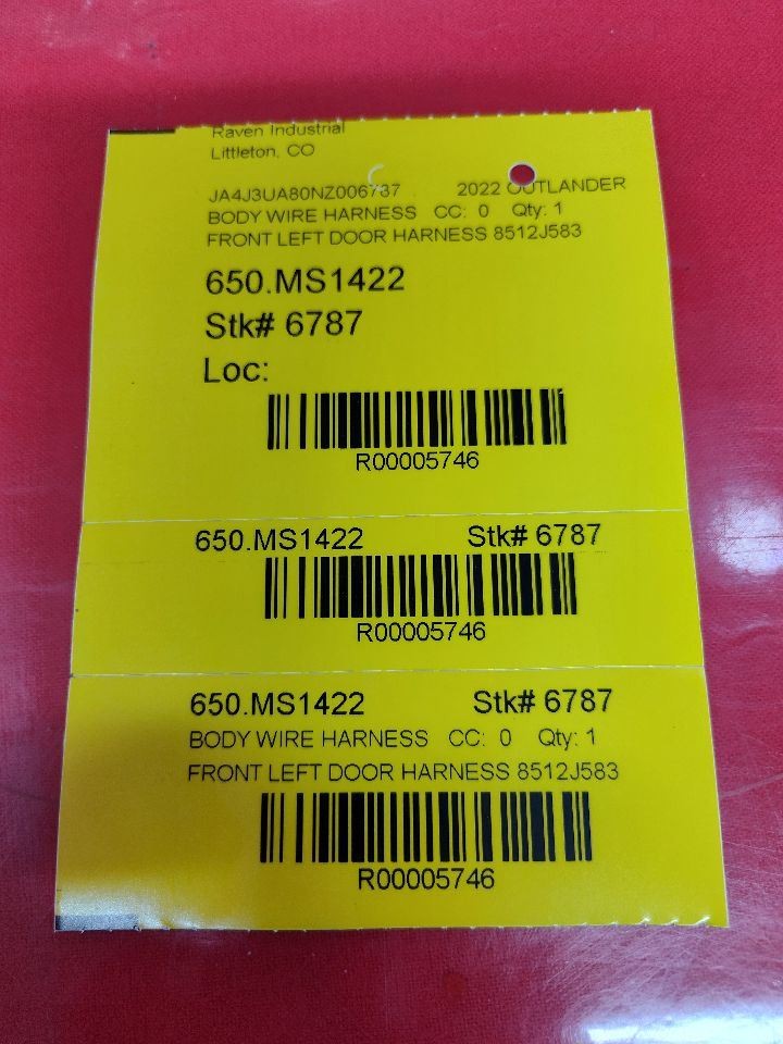 2022-2024 Mitsubishi Outlander FRONT LEFT DRIVER Door Wiring Harness - 26k Miles