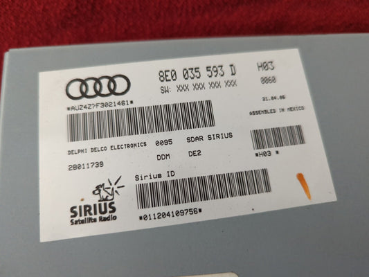 Volkswagen VW Audi Sirius XM Radio Audio Satellite Control Unit 8E0-035-593-D
