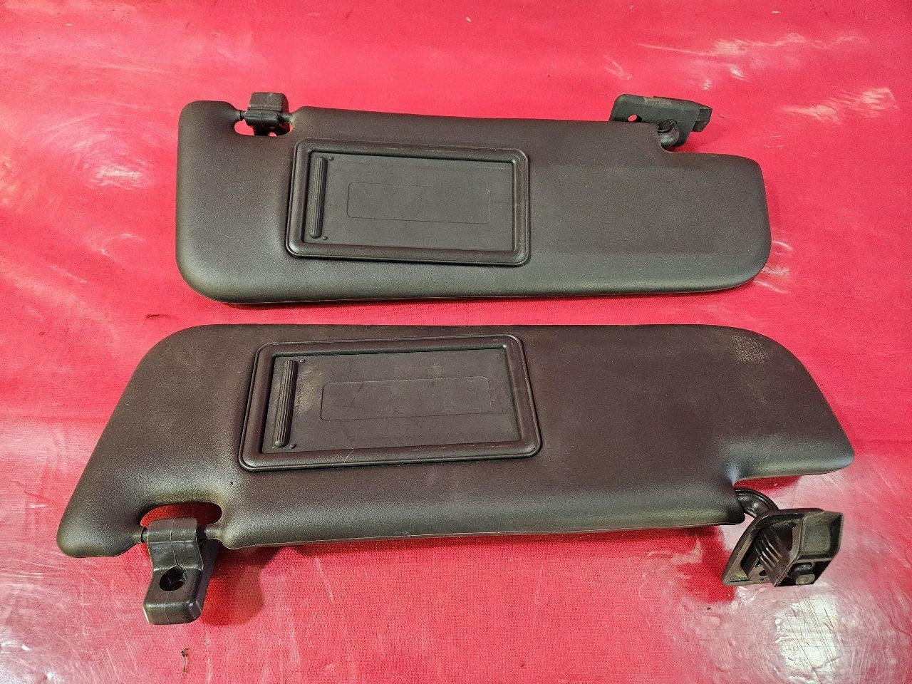 2012-2016 Fiat 500 Sun Visor Shade Left Right Set Nero Black w/ Basic Mirrors