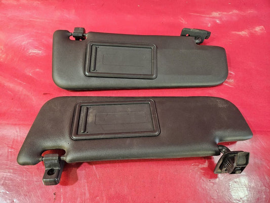 2012-2016 Fiat 500 Sun Visor Shade Left Right Set Nero Black w/ Basic Mirrors