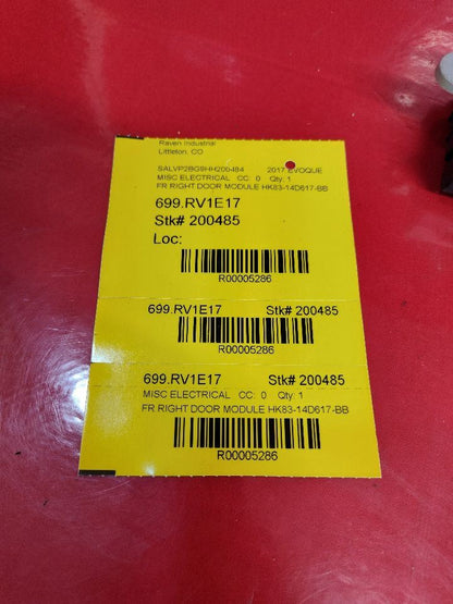 2016 2017 Range Rover Evoque FRONT RIGHT PASSENGER Door Control Module