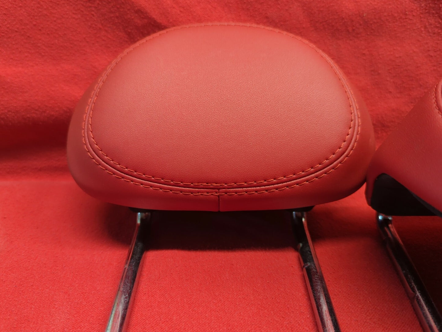 2016 Fiat 500x EASY Red Leather REAR Left/ Right/ Center Headrest Head Rest SET