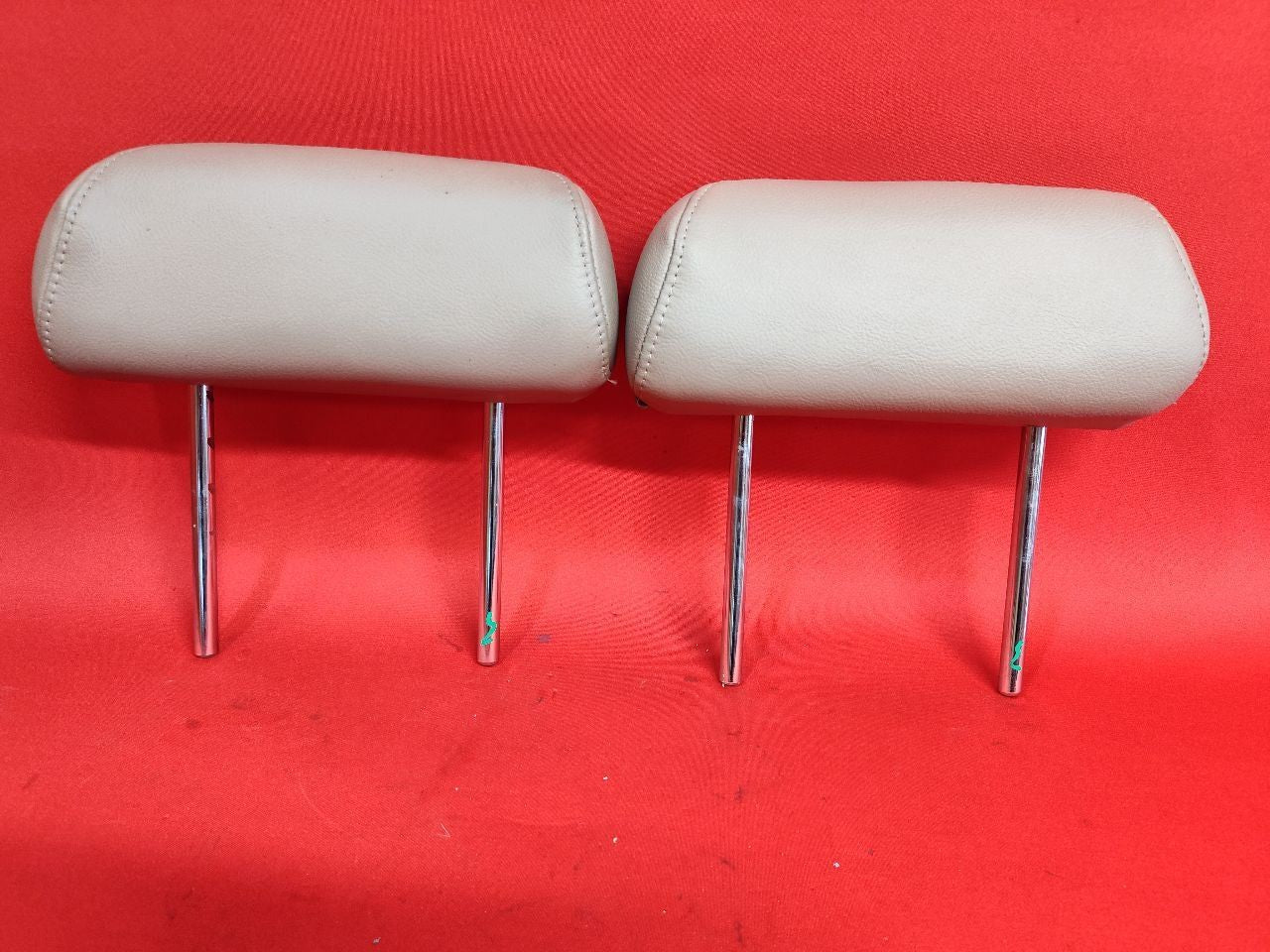 2000-2004 Toyota Tundra REAR Left Right Seat Headrest Set Medium Oak Leather