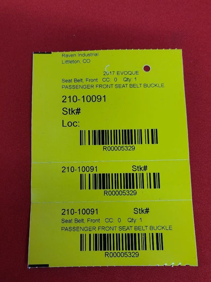 2017-2019 Range Rover Evoque Front Left or Right Seat Belt Buckle Receptacle
