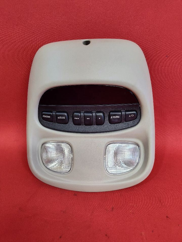 2001-2004 Jeep Chrysler Roof Dome Light Map Console w/ Garage Opener Beige