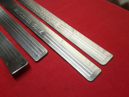 2008 - 2014 Mercedes C-Class GLK Silver Chrome Floorboard Scuff Plate Full SET