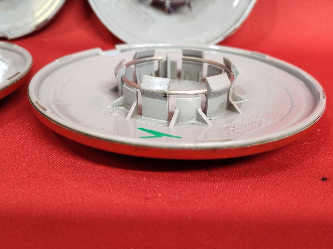 2012-2019 Fiat 500 Sport Wheel Hub Center Cap Cover Set w/ RED TRIM RINGS