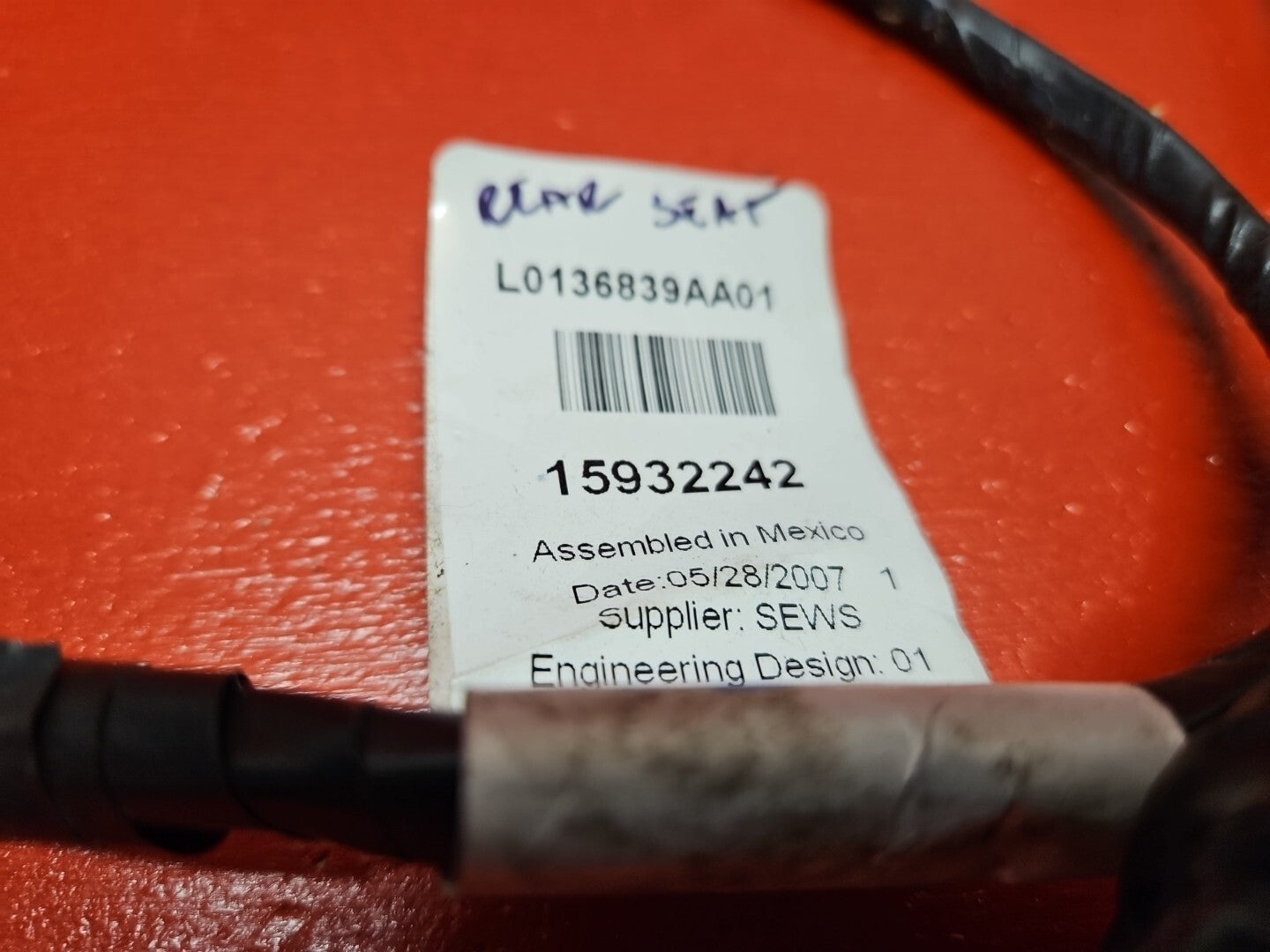 2008 - 2011 Cadillac DTS REAR Seat Back Heater Wiring Harness 15932242