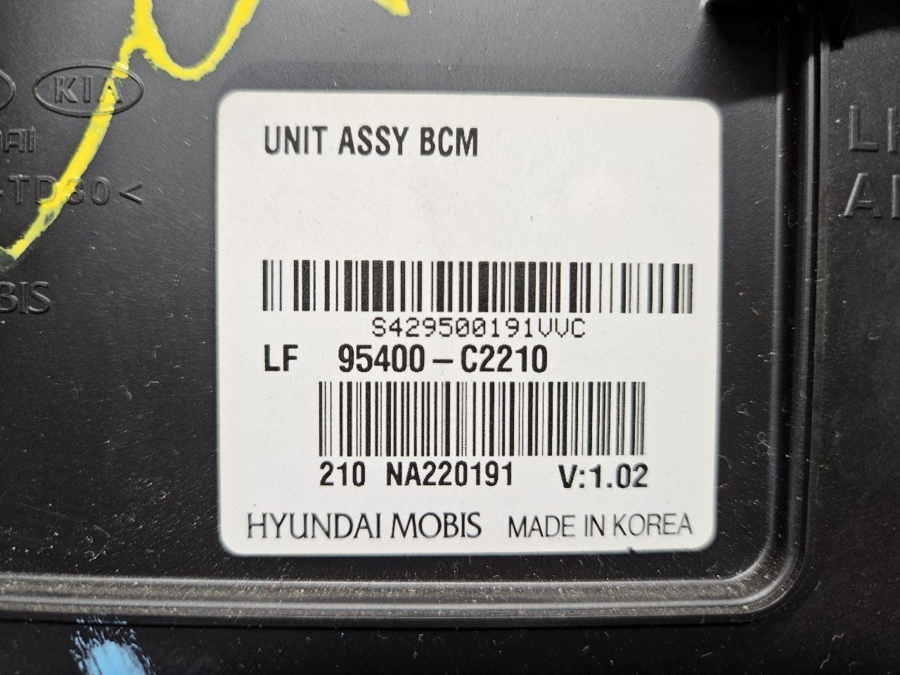 2015 2016 Hyundai Sonata Body Control Module BCM BCU  95400-C2210
