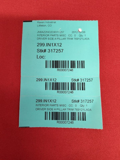 2011-2020 Infiniti / 2017-2020 Nissan FRONT LEFT DRIVER A Pillar Trim Cover