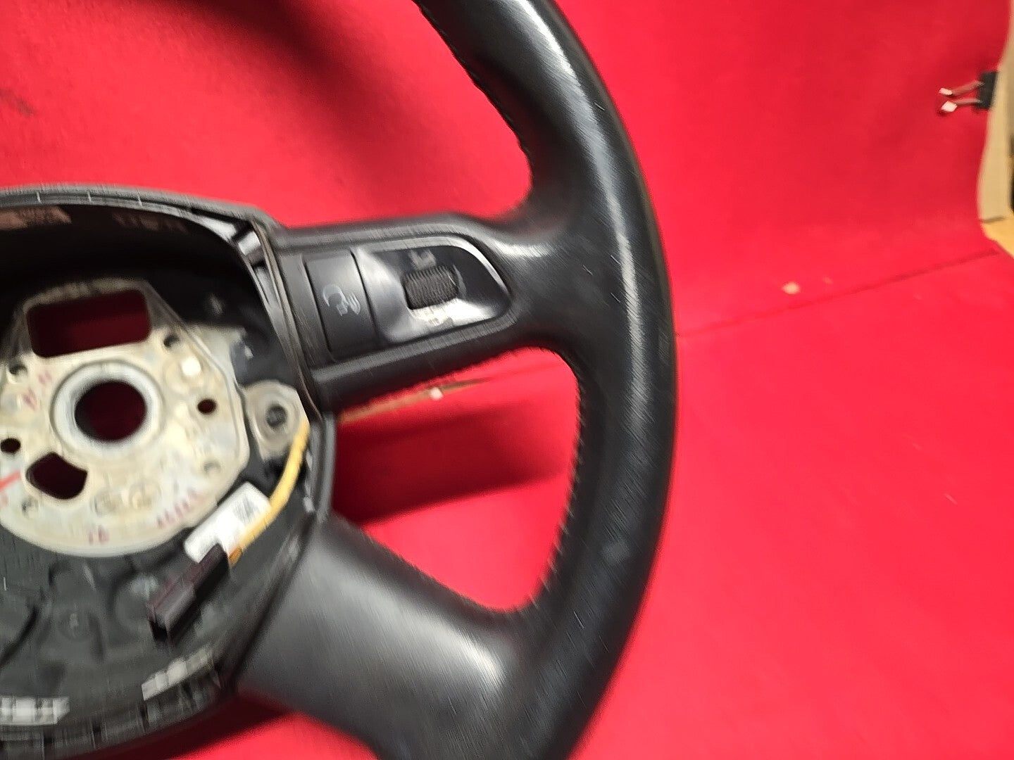 2007 - 2012 Audi A4 S4 Black Leather Standard 4 Spoke Steering Wheel w/ Cruise