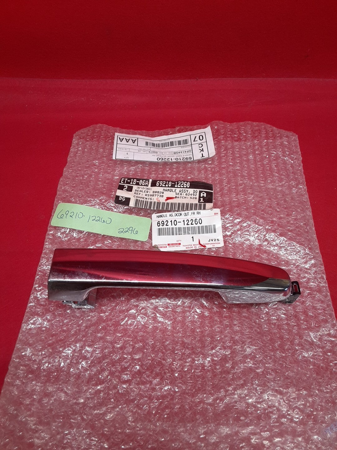 2006 - 2007 Toyota Highlander Passenger Right Side Exterior Door Handle Chrome