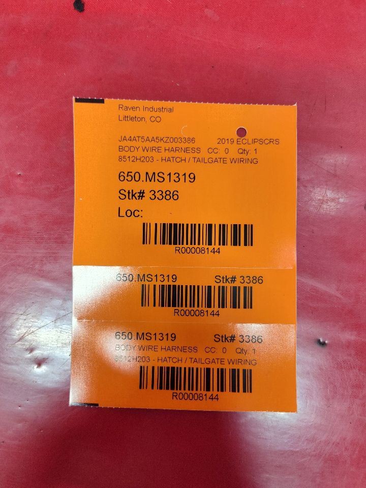 2018-2020 Mitsubishi Eclipse Cross Rear Liftgate Hatch Wiring Harness 8512H203
