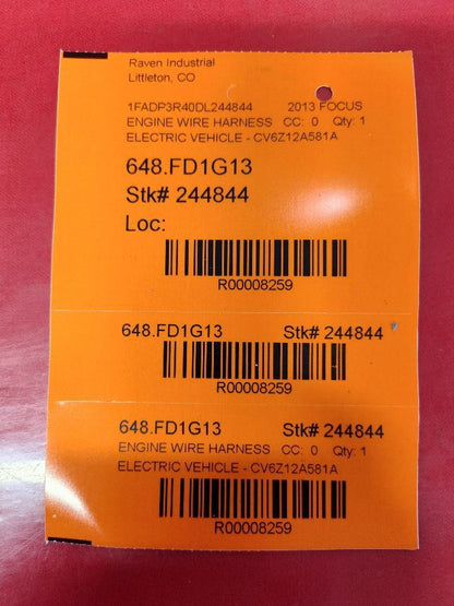 2012-2014 Ford Focus EV Electric Drive Motor to Transmission Wiring Harness