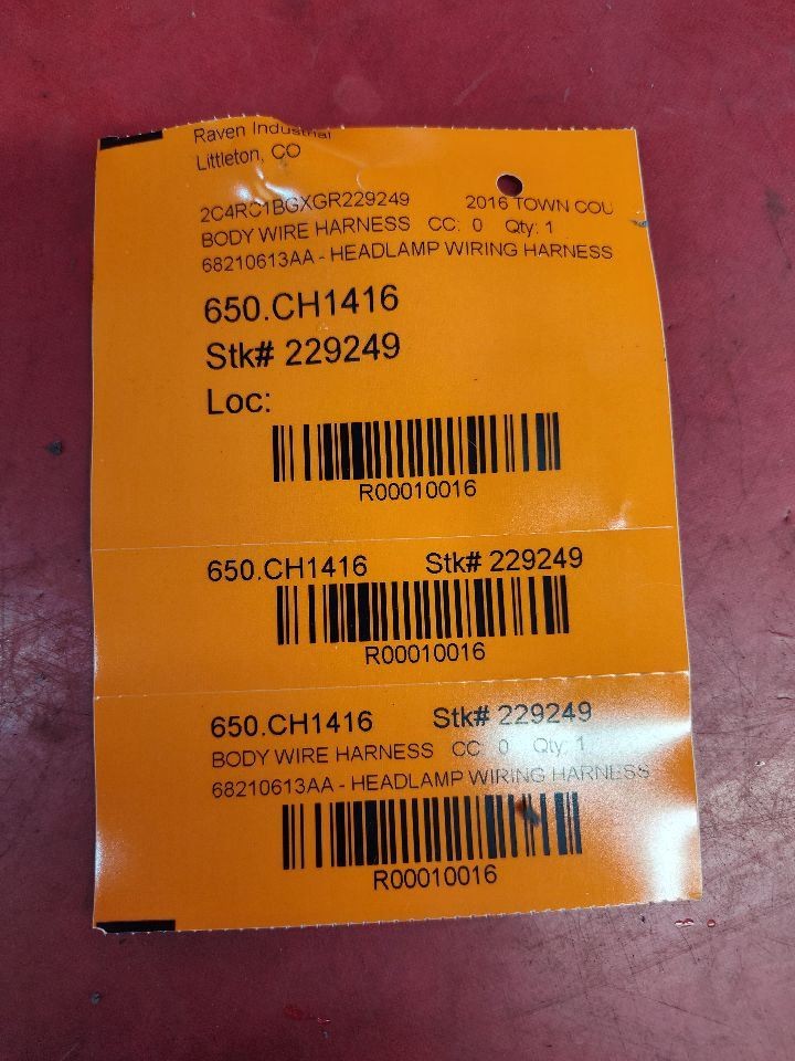 2014-2017 Chrysler Dodge Van Headlamp Wiring Harness Halogen Quad + Premium Fog