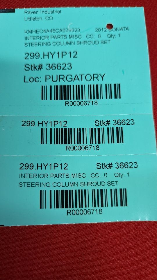 2011-2015 Hyundai Sonata Hybrid Steering Column Cover Trim Bezel Shroud Set of 3