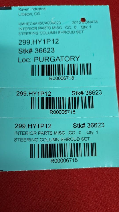2011-2015 Hyundai Sonata Hybrid Steering Column Cover Trim Bezel Shroud Set of 3