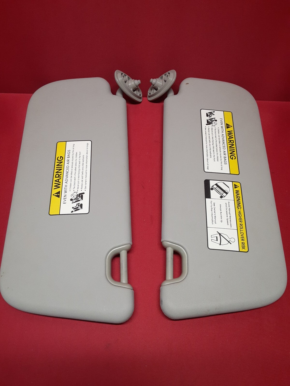 2014 - 2018 Kia Soul Right Left Sun Visor Windshield Shade SET Grey w/ Mirror