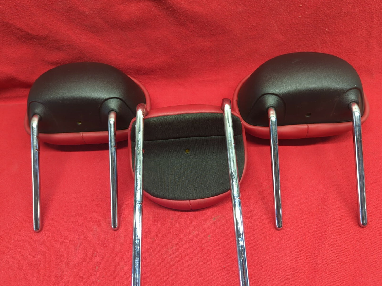2016 Fiat 500x EASY Red Leather REAR Left/ Right/ Center Headrest Head Rest SET